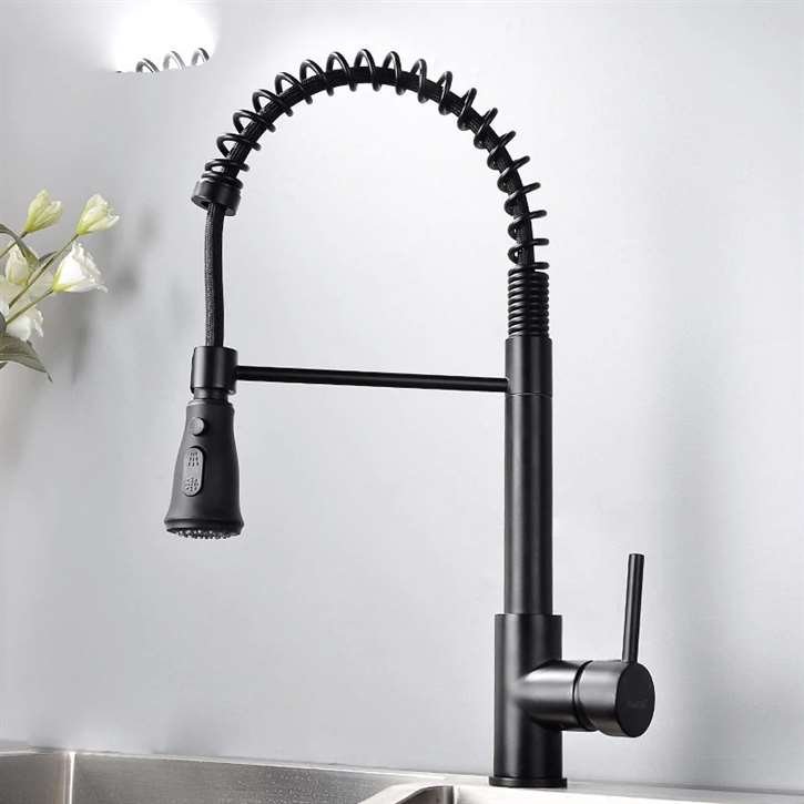 Pull Down Kitchen Faucet - Matte Black Finish