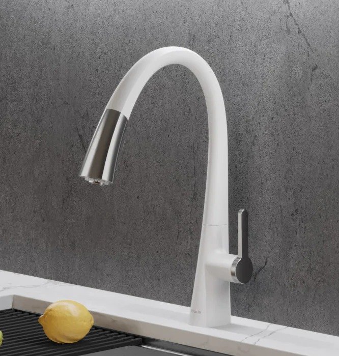 Pull-Down Kitchen Faucet – Chrome White