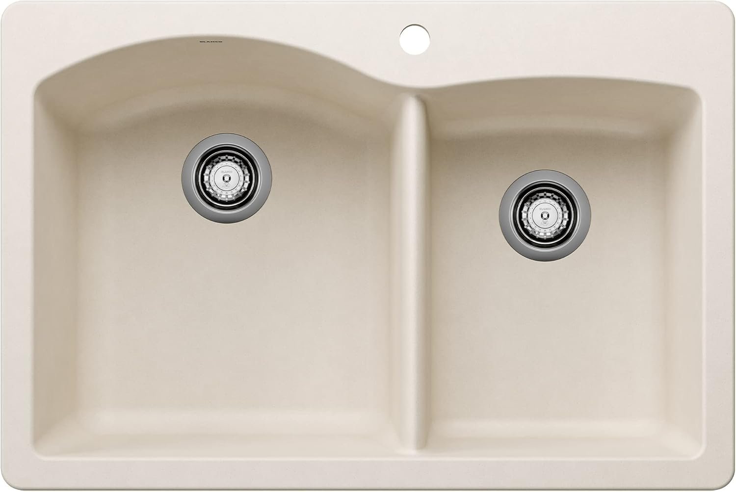 Diamond Silgranit 60/40 Double Bowl Undermount or Drop-In Kitchen Sink 33" - Soft White