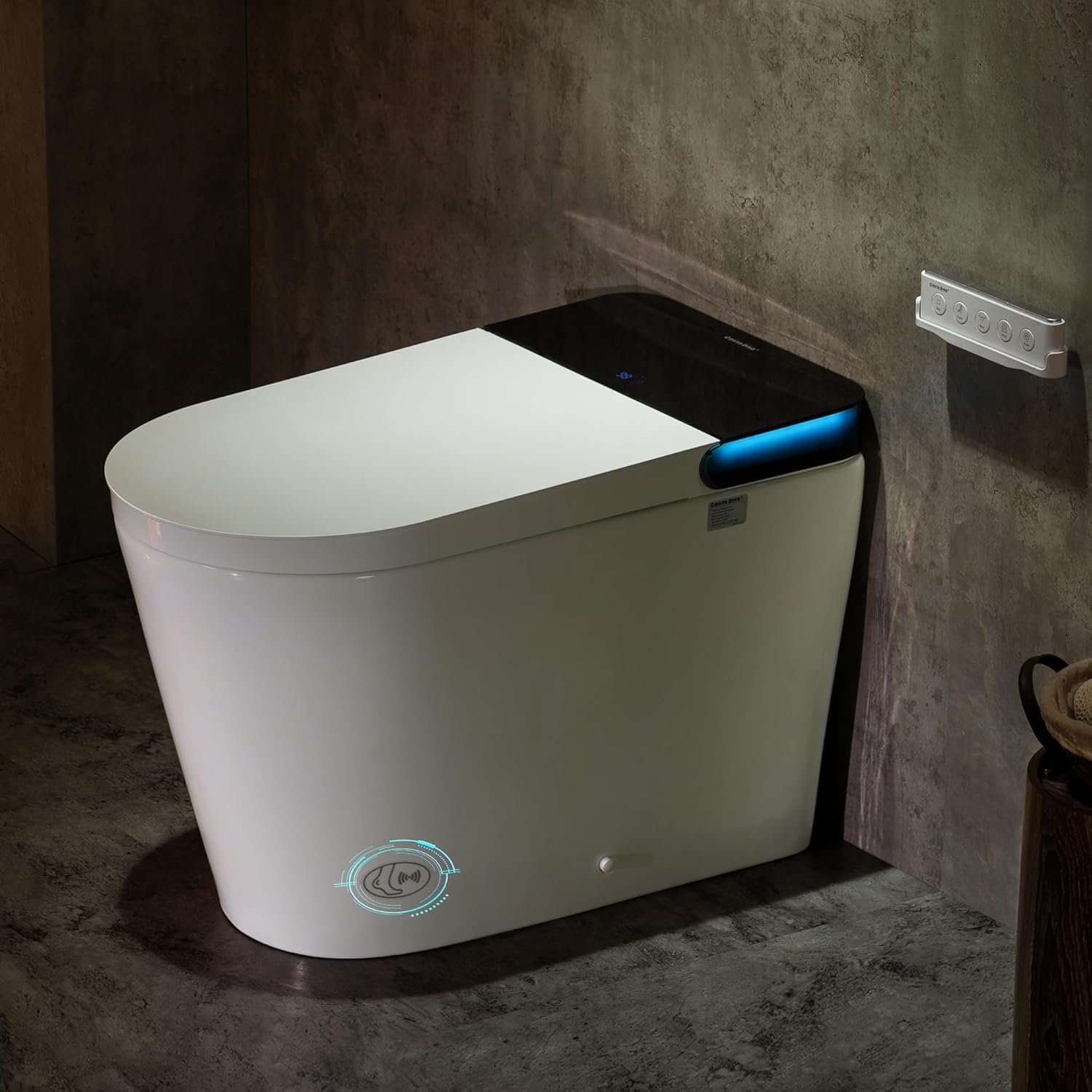 Smart Toilet with Bidet Built in, Auto Open Close, Foot Sensor, 1000 MaP Auto Flushing, ADA Comfort Height, Artistic Lighting, Smart Heated Seat, Foam