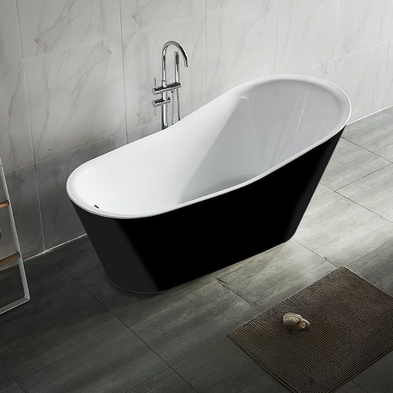 Free Form Freestanding Bathtub - Black and White