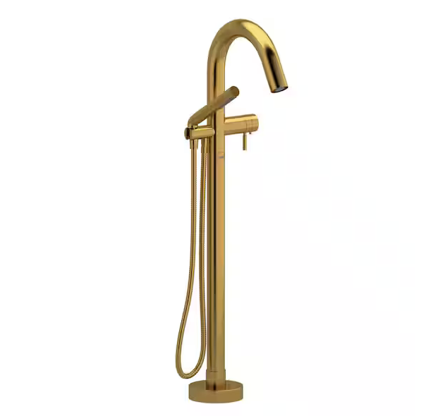Riobel Single-Handle Freestanding Tub Faucet with Hand Shower - Brushed Gold