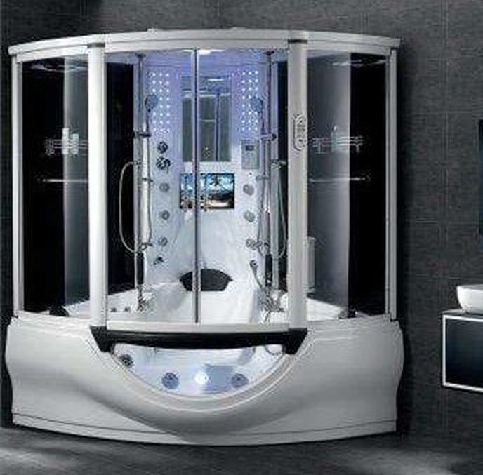 Superior Steam Shower Tub Combo with TV 64" x 64" x 88"